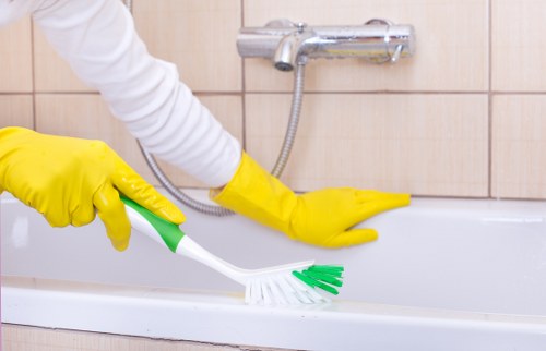 Deep cleaning team working in a Merton property with care and attention