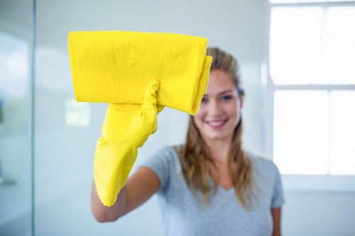 Local office cleaning team servicing a shared workspace in Merton
