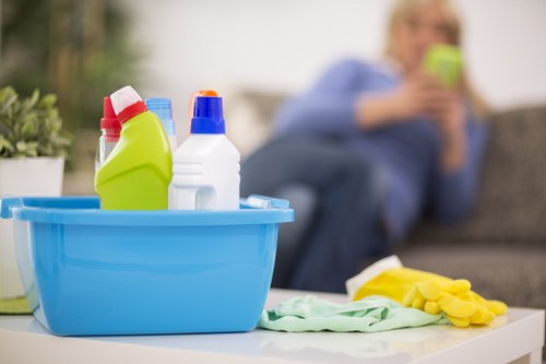 Detailed kitchen cleaning during a move-out service in Merton